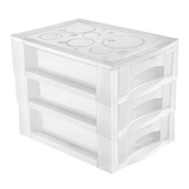 Gaveteiro com 3 Gavetas Cristal P OR81200 1 UN Ordene