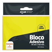 Bloco de Notas Adesivo Amarelo Neon 76x102mm 100 FL Jocar