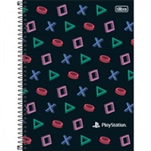 Caderno Universitário Capa Dura 10 Matérias 160 FL Playstation B 1 UN