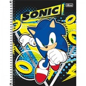 Caderno Universitário Capa Dura 1 Matéria 80 FL Sonic C 1 UN Tilibra