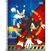 Caderno Universitário Capa Dura 1 Matéria 80 FL Sonic D 1 UN Tilibra