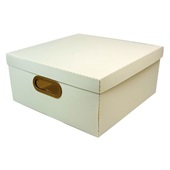 Caixa Organizadora com Textura em Linho com Tampa 19,6L Cinza 2206 1 U
