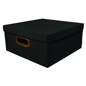 Caixa Organizadora Textura em Linho com Tampa 19,6L Preto 2206 1 UN De