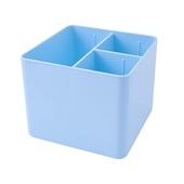 Porta Lápis e Objetos Azul Claro com 3 Divisórias 1 UN Dello