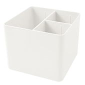 Porta Lápis e Objetos Branco Jasmim com 3 Divisórias 1 UN Dello