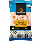 Biscoito de Polvilho Argola Doce 80g 1 UN Delicássis