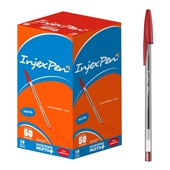 Caneta Esferográfica Vermelha 1.0mm Caixa 50 UN Injex Pen