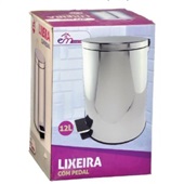 Lixeira com Pedal 12L Inox 1 UN Casa Tem