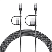 Cabo Multiconnection USB-C USB-Micro USB 1,5m UCC10MIC  Preto com Cinz