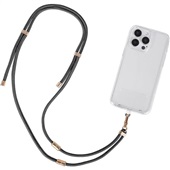 Cordão para Celular Universal 1,6m CDU02L01 Preto com Dourado 1 UN Geo