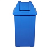Lixeira Plástica Quadrada Azul com Tampa Vai-Vem 25L 1 UN JSN