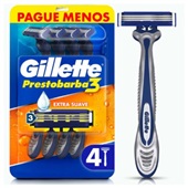 Aparelho de Barbear Prestobarba 3 com 4UN Gillette