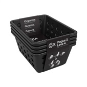 Kit de Cestas Organizadoras Pequenas 4 Peças Preto Coza