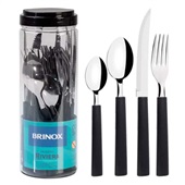 Faqueiro Riviera 24 Peças Preto Brinox