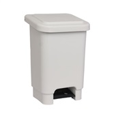 Lixeira Retangular com Pedal 25L Branco 1 UN Lar Plásticos