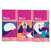 Lenço de Papel Folha Tripla 20,5x20,5cm 10 Folhas 1 UN Ricca