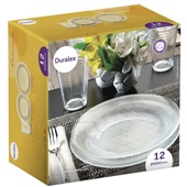 Aparelho de Jantar Diamante 12 PC (4 Pratos 23cm, 4 Pratos Fundos 22,4