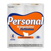 Papel Higiênico Neutro Folha Simples 30m PT 4 RL Personal