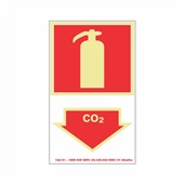 Placa Fotoluminescente PVC 20x30 Extintor CO2 1 UN Sinalize