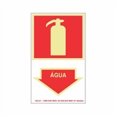 Placa Fotoluminescente PVC 20x30 Extintor Agua 1 UN Sinalize