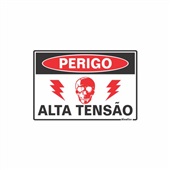 Placa PE 20x30 Perigo Alta Tensão 1 UN Sinalize