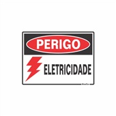 Placa PE 15x20 Perigo Elétrico 1 UN Sinalize