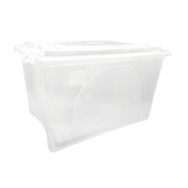 Caixa Organizadora para Alimentos com Tampa 50L Transparente 56x38x34cm 1 UN Plasvale