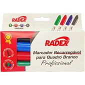 Pincel Marcador  Quadro Branco Recarregável 4 Cores Radex