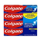 Creme dental Máxima Proteção Anticáries 90g com 4 un Colgate