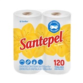 Papel Toalha Santepel Multiuso Folha Dupla Branco 120 Folhas 2 UN Sant
