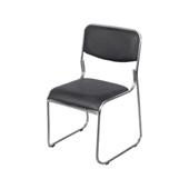 Cadeira Office Fixa PU Estrutura Cromada Preto OR-3328 1 UN Or Design