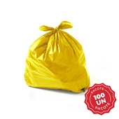 Saco de Lixo 40L Amarelo 60x60cm PT 100 UN Poliplast