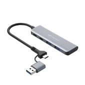 Hub USB 3.0 4 Portas HU-C600GY Cinza 1 UN C3Tech