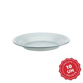 Prato Descartável Fundo Branco 21cm PT 10 UN Kerocopo