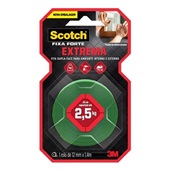 Fita Dupla Face Scotch Fixa Forte Fixação Extrema 12mm x 1,4m 1 UN 3M
