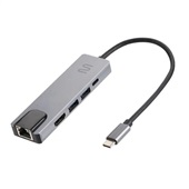 Hub Dock USB-C 5 em 1 com HDMI 4K RJ45 Ethernet USB 3.0 e Power Delive