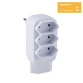 Adaptador de Tomada Bipolar com 4 Saídas Branco 1 UN Force Line
