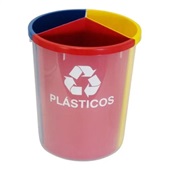 Lixeira com 3 JSN Divisões Azul, Vermelho e Amarelo 1 UN