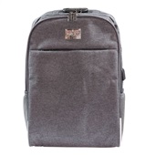 Mochila Safety em Poliéster com Cadeado e Entrada USB Cinza 1 UN OEX