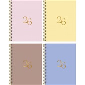 Agenda 2026 Espiral Vanilla Capas Sortidas 17,7 x 24cm 176 FL 1 UN Til