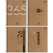 Planner 2026 Espiral Kraftwork Capas Sortidas 17,7 x 24cm 80 FL 1 UN T