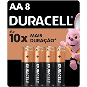 Pilha Alcalina Pequena AA CL 8 UN Duracell
