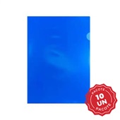 Pasta em L A4 220x310mm Azul 10 UN Plascony