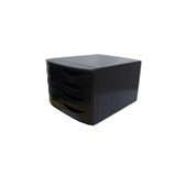 Gaveteiro com 4 Gavetas Preto 21,3x30x37,5cm 1 UN Waleu