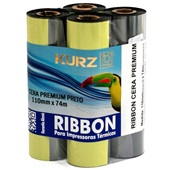 Ribbon Cera Premium para Impressora Térmica 110mmx74m PT 4 UN Kurz