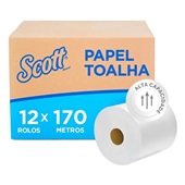Papel Toalha Folha Simples Scott 20cmx170m 12 Rolos