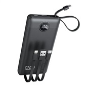 Power Bank 4 em 1 com Cabos Acoplados Preto 1 UN  i2GO