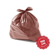 Saco para Lixo Plastjoia Marrom 60L PCT C/100 UN