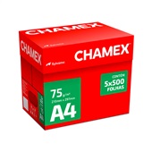 Papel Chamex A4 Sulfite Branco 210x297mm 75g CX 2500 FL Edição Limitada com 5 Resmas
