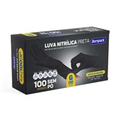 Luva Nitrílica sem Pó Preto G CX 100 UN Bompack